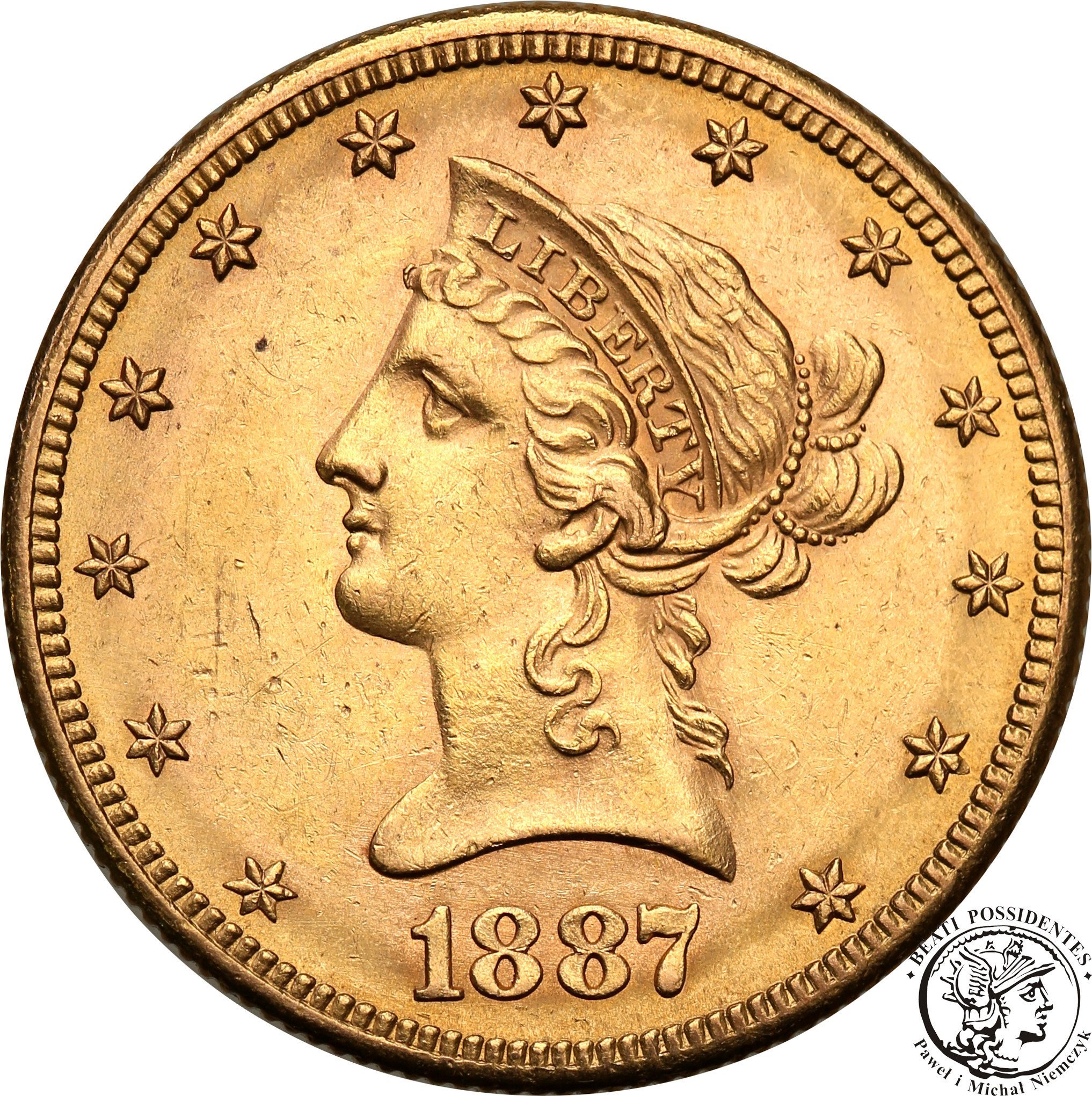 USA 10 dolarów 1887 San Francisco st.1-